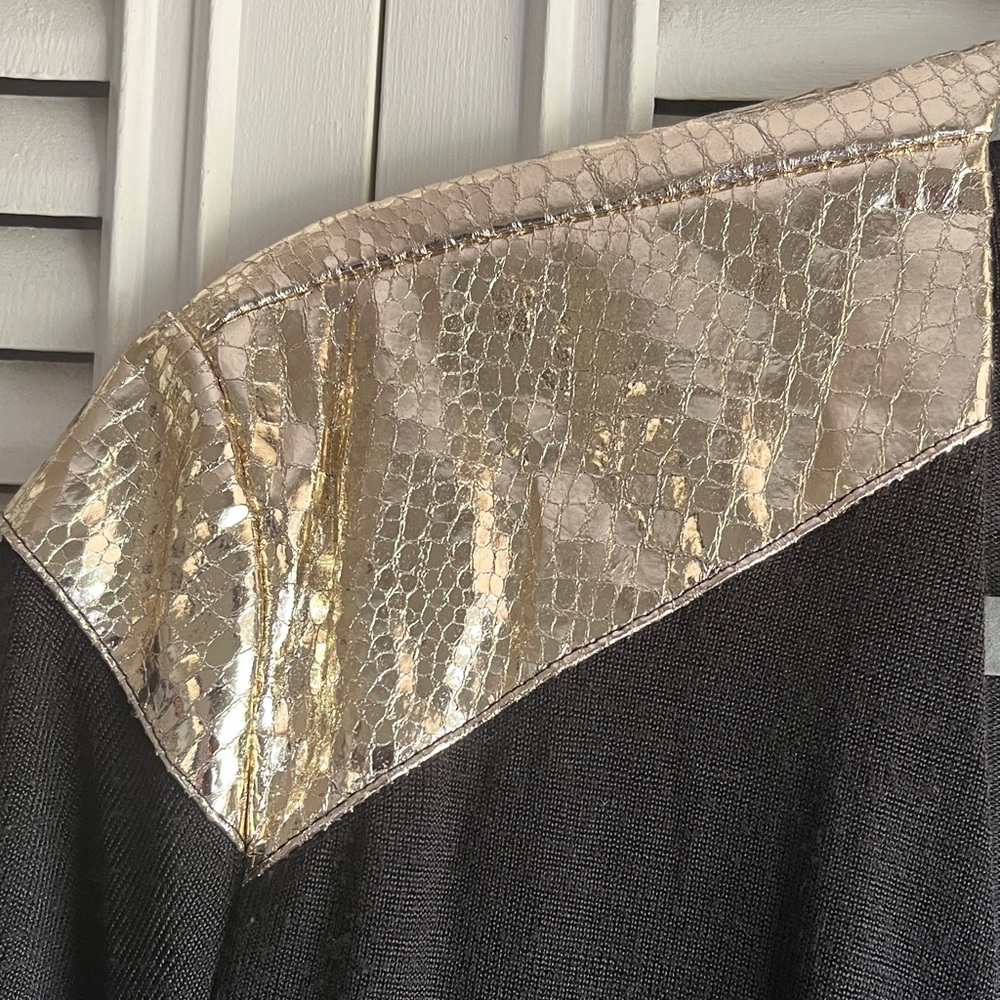 Black Cardigan with Gold Accents - Picture 5 of 8